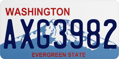 WA license plate AXG3982