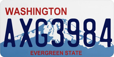 WA license plate AXG3984