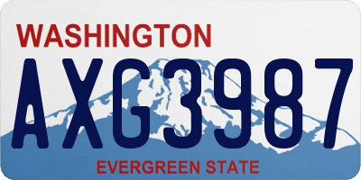 WA license plate AXG3987