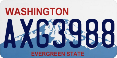 WA license plate AXG3988