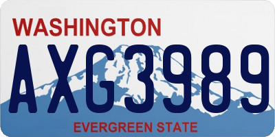 WA license plate AXG3989