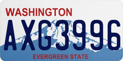 WA license plate AXG3996