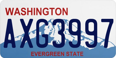 WA license plate AXG3997