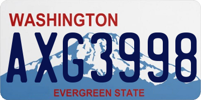 WA license plate AXG3998