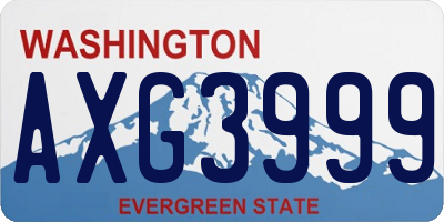 WA license plate AXG3999