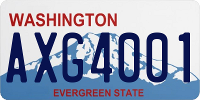 WA license plate AXG4001