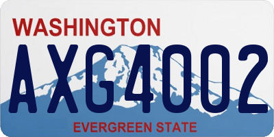 WA license plate AXG4002