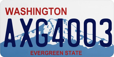 WA license plate AXG4003