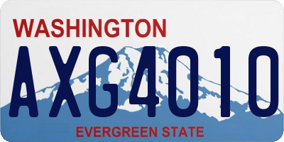 WA license plate AXG4010