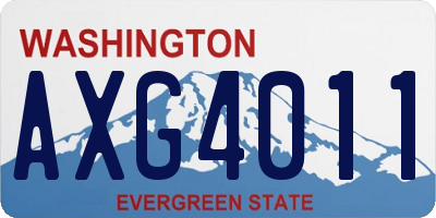 WA license plate AXG4011