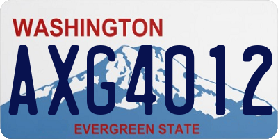 WA license plate AXG4012