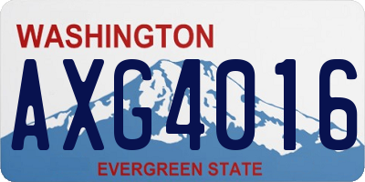 WA license plate AXG4016