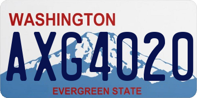 WA license plate AXG4020