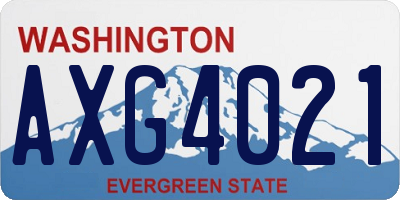 WA license plate AXG4021