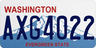 WA license plate AXG4022
