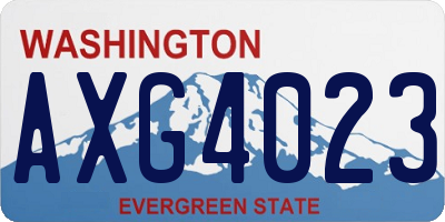 WA license plate AXG4023