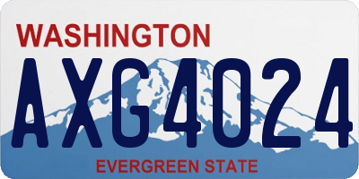 WA license plate AXG4024