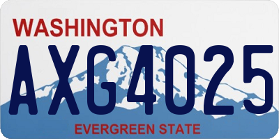 WA license plate AXG4025