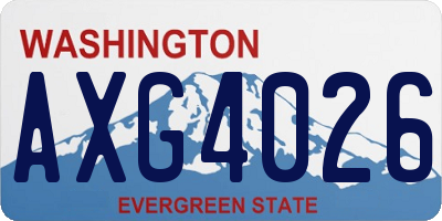 WA license plate AXG4026