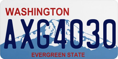 WA license plate AXG4030