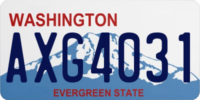 WA license plate AXG4031