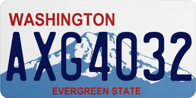 WA license plate AXG4032