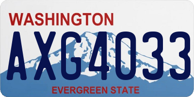 WA license plate AXG4033