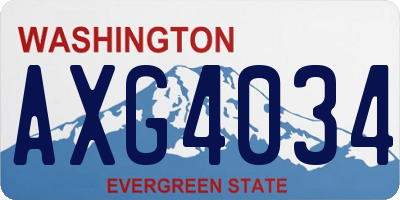 WA license plate AXG4034