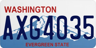 WA license plate AXG4035