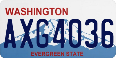 WA license plate AXG4036