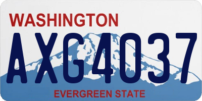 WA license plate AXG4037