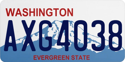 WA license plate AXG4038
