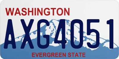 WA license plate AXG4051