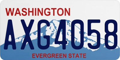 WA license plate AXG4058
