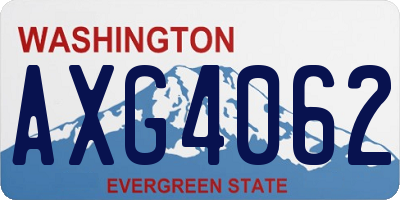 WA license plate AXG4062