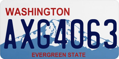 WA license plate AXG4063