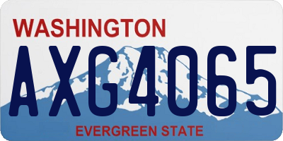 WA license plate AXG4065