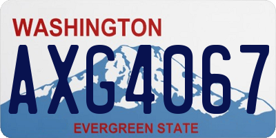 WA license plate AXG4067
