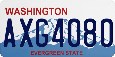 WA license plate AXG4080