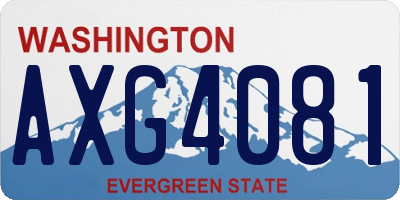WA license plate AXG4081