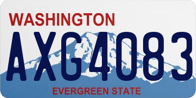 WA license plate AXG4083