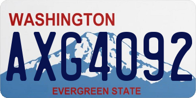 WA license plate AXG4092