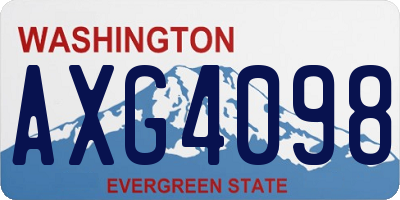 WA license plate AXG4098