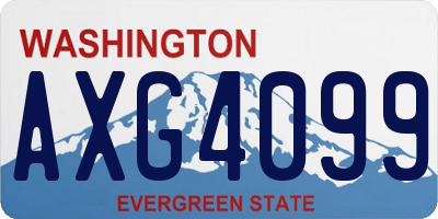 WA license plate AXG4099