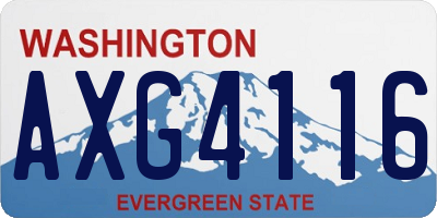 WA license plate AXG4116