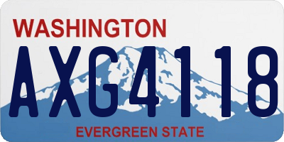 WA license plate AXG4118