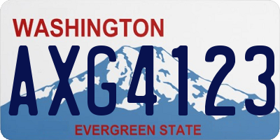 WA license plate AXG4123