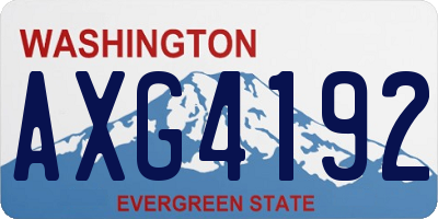WA license plate AXG4192