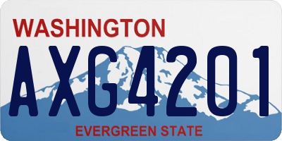 WA license plate AXG4201