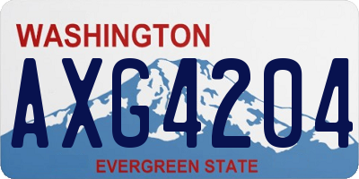 WA license plate AXG4204